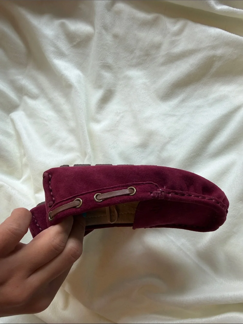 Janie and Jack  Burgundy Suede Moccasin Loafers toddler